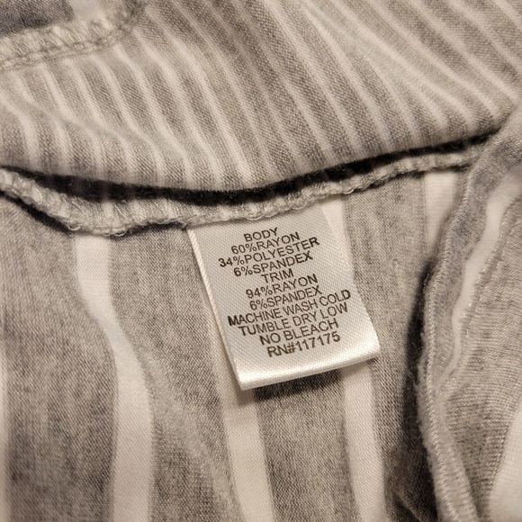 Beach Break gray and white nautical hooded swim cover up - Picture 4 of 6